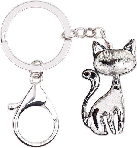 Fun Cute Cat Keychain Enamel Zinc Alloy Novelty Sitting Kitten Gifts for Women Girls Pets Keyring Car Key Bag Charms in Saudi Arabia