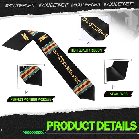 Jiuguva 2 Pcs Kindergarten Preschool Graduation Stole and Caps Set Child Size Kente Style Graduation Sash Hat with Tassel in Saudi Arabia