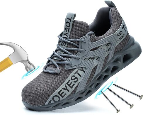 Steel Toe Sneakers for Men Women Lightweight Safety Sneakers Puncture Proof Slip On Comfortable Breathable Resistant Construction Shoe Size 6-13US in Saudi Arabia