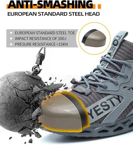 Steel Toe Sneakers for Men Women Lightweight Safety Sneakers Puncture Proof Slip On Comfortable Breathable Resistant Construction Shoe Size 6-13US in Saudi Arabia