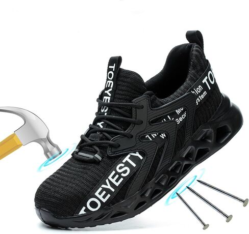 Steel Toe Sneakers for Men Women Lightweight Safety Sneakers Puncture Proof Slip On Comfortable Breathable Resistant Construction Shoe Size 6-13US in Saudi Arabia