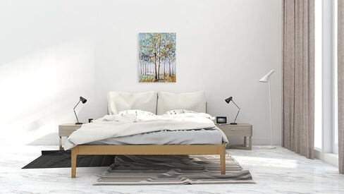 Tree Canvas Wall Art - Hand Painted Abstract Forest Painting for Modern Home Décor in Saudi Arabia