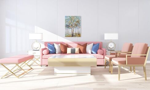 Tree Canvas Wall Art - Hand Painted Abstract Forest Painting for Modern Home Décor in Saudi Arabia
