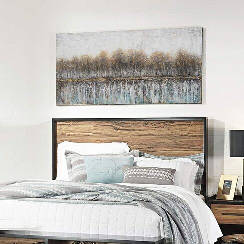 Tree Canvas Wall Art - Hand Painted Abstract Forest Painting for Modern Home Décor in Saudi Arabia