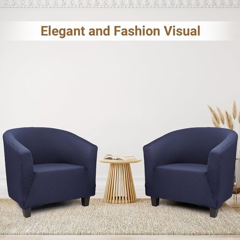 Club Chair Slipcovers, Barrel Sofa Chair Cover Stretch, Tub Chair Slipcover with Elastic Bottom Removable Cover Soft Stretch Slip Covers Washable Furniture Protector for Living Room Office in Saudi Arabia