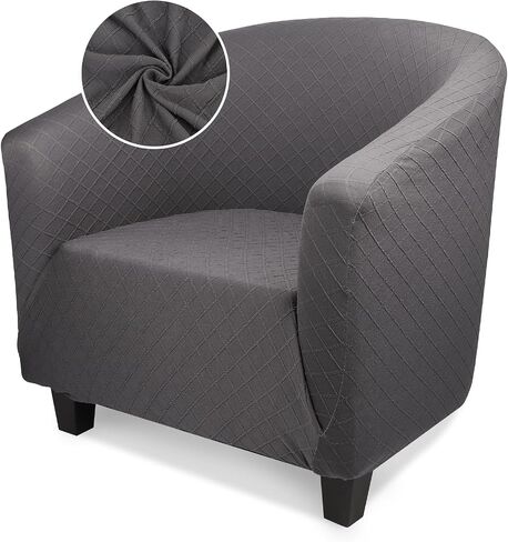 Club Chair Slipcovers, Barrel Sofa Chair Cover Stretch, Tub Chair Slipcover with Elastic Bottom Removable Cover Soft Stretch Slip Covers Washable Furniture Protector for Living Room Office in Saudi Arabia