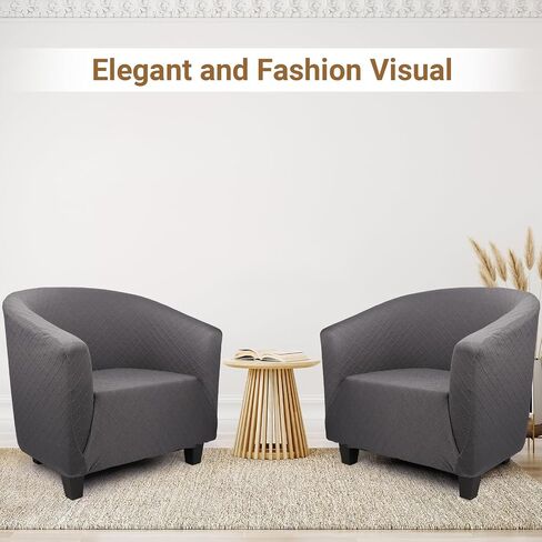 Club Chair Slipcovers, Barrel Sofa Chair Cover Stretch, Tub Chair Slipcover with Elastic Bottom Removable Cover Soft Stretch Slip Covers Washable Furniture Protector for Living Room Office in Saudi Arabia