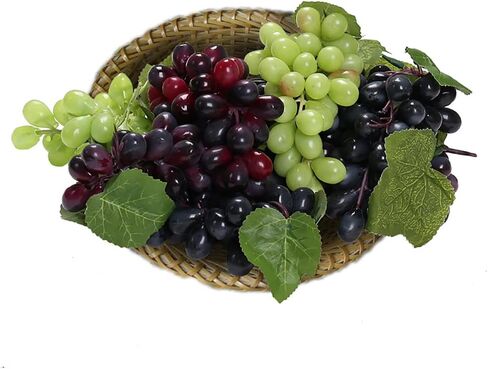 4 ألوان 36 نواة (أخضر، أحمر، أسود، عقيق - عنب صناعي فاكهة وهمية للمنزل والمطبخ ديكور حفلات العنب نموذج 4 قطع) in Kuwait