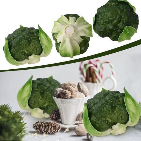 وهمية القرنبيط الخضروات الاصطناعية بولي Broccolis محاكاة نابض بالحياة للمنزل المطبخ حفلة حانة الديكور خزانة حلية 2 قطعة in Kuwait