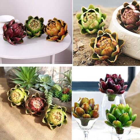 Fake Artificial Artichoke Vegetables Faux Plastic Artichoke Wedding Party Table Home Plastic Flower Decoration(3pcs) in Kuwait