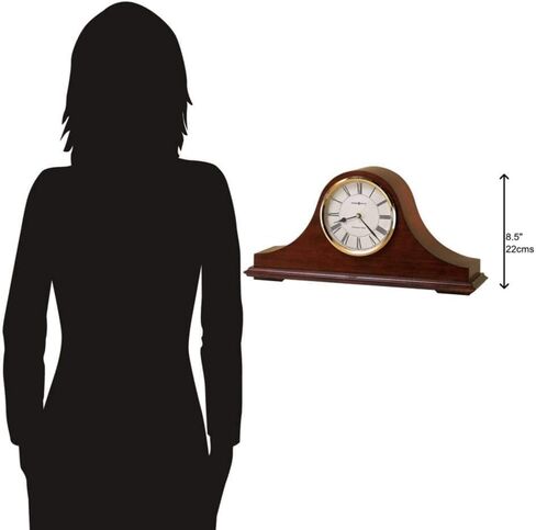 Howard Miller Dorr Mantel Clock II 549-603 – Windsor Cherry Finish, Brass Accents, Black Roman Numerals, Quartz Single-Chime Movement, Volume Control in Saudi Arabia