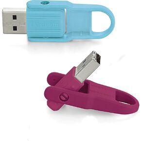 Verbatim 32GB Store 'n' Flip USB Flash Drive - 2Pk - Blue, Mint (70061) in Kuwait