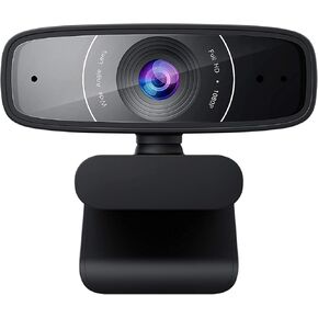 كاميرا ASUS WebCAM C3 1080P HD USB - الميكروفون المصنوع من الإمالة ، قابلة للتعديل ، تدور 360 درجة ، مجال عرض واسع ، متوافق مع فرق Skype و Microsoft والتكبير (المتجدد) in Kuwait