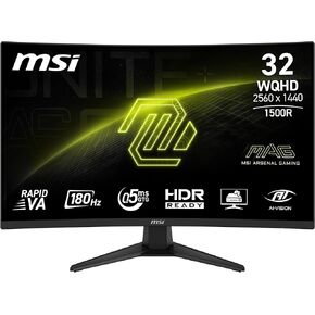 MSI MAG 321CQF E18 32 بوصة 2560 × 1440 (QHD) مراقبة مكتب الألعاب ، 180 هرتز ، المزامنة التكيفية ، جاهزة HDR ، HDMI ، ميناء VGA ، VESA قابل للترك in Kuwait