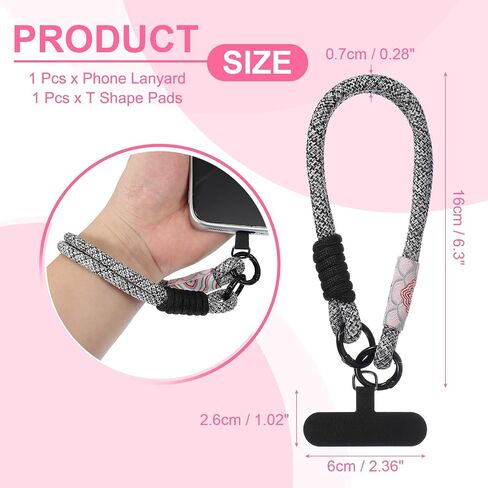 PATIKIL Cell Phone Lanyard, Universal Phone Wrist Lanyard Hand Wrist Strap Anti Theft Strap with Pads in Saudi Arabia