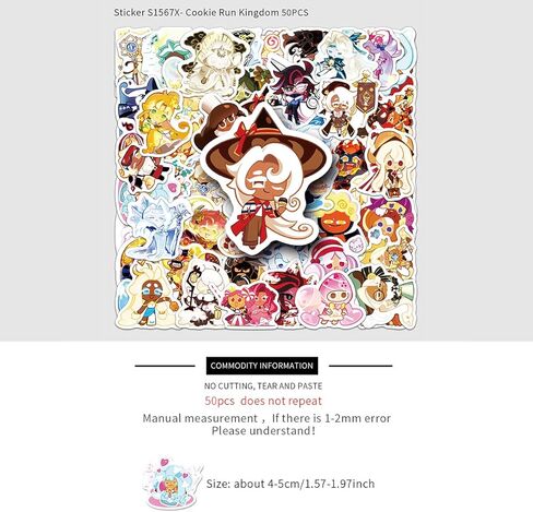 50 PCS Cookie Run Kingdom Cartoonics Asthetics ، وملصقات الفينيل المقاومة للماء للمراهقين للأطفال والبالغين للحصول in Kuwait