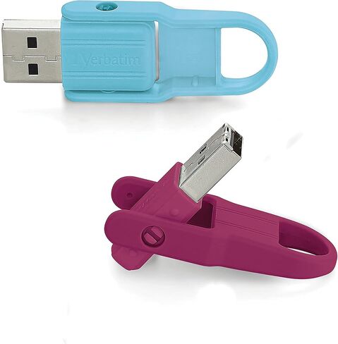 Verbatim 32GB Store 'n' Flip USB Flash Drive - 2Pk - Blue, Mint (70061) in Saudi Arabia
