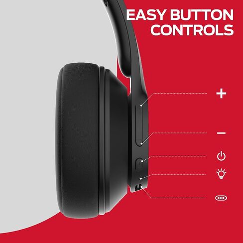 Monster Mission 100 سماعات رأس Bluetooth ، على سماعات الأذن مع باس غامرة ، مكالمة واضحة تمامًا ، وقت تشغيل 40 ساعة ، بلوتوث 5.4 ، سماعات الرأس اللاسلكية المريحة FIT لأعمال السفر in Saudi Arabia