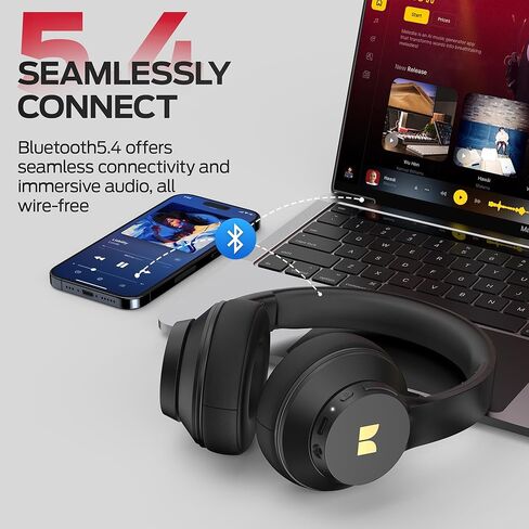 Monster Mission 100 سماعات رأس Bluetooth ، على سماعات الأذن مع باس غامرة ، مكالمة واضحة تمامًا ، وقت تشغيل 40 ساعة ، بلوتوث 5.4 ، سماعات الرأس اللاسلكية المريحة FIT لأعمال السفر in Saudi Arabia