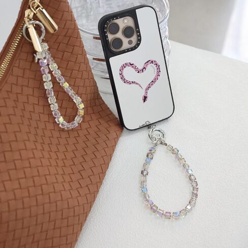 2-Pack Crystal Beaded Phone Lanyard Set, Detachable Wrist Strap Keychain for iPhone Samsung AirPods, Fashion Phone Accessories for Women in Saudi Arabia