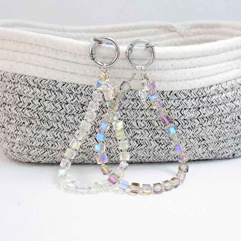 2-Pack Crystal Beaded Phone Lanyard Set, Detachable Wrist Strap Keychain for iPhone Samsung AirPods, Fashion Phone Accessories for Women in Saudi Arabia
