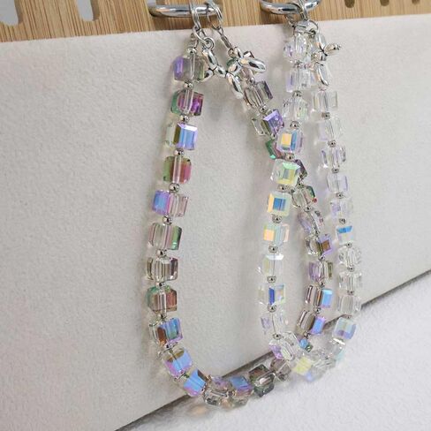2-Pack Crystal Beaded Phone Lanyard Set, Detachable Wrist Strap Keychain for iPhone Samsung AirPods, Fashion Phone Accessories for Women in Saudi Arabia