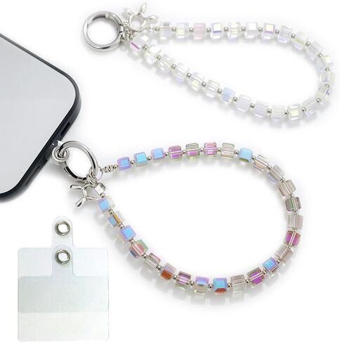 2-Pack Crystal Beaded Phone Lanyard Set, Detachable Wrist Strap Keychain for iPhone Samsung AirPods, Fashion Phone Accessories for Women in Saudi Arabia