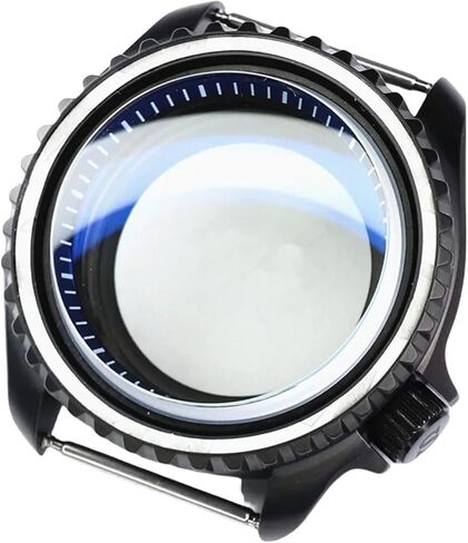 42 مم من الفولاذ الأسود غير اللامع مقاوم للماء مع تليف الكريستال من أجل NH35 NH36 NH34 Movement 28.5mm DIAL MODS CASE in Saudi Arabia