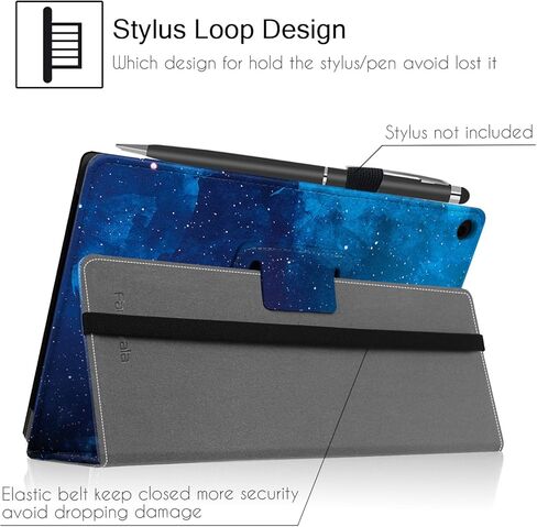 غطاء حالة Famavala Folio لـ 10.1 "Fire HD 10 Tablet (الجيل التاسع / السابع / الخامس / الخامس ، 2019/2017 / 2015 إصدار) (Bluesky) in Kuwait