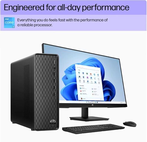 HP Slim Desktop PC & 27 "FHD IPS Monitor ، 12th Gen 4-Core I3-12100 Proced in Saudi Arabia
