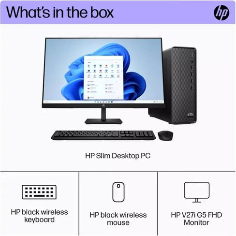 HP Slim Desktop PC & 27 "FHD IPS Monitor ، 12th Gen 4-Core I3-12100 Proced in Saudi Arabia