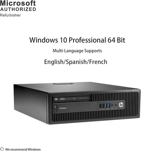 HP 800 G2 SFF (Intel Core I7-6700 ، ذاكرة الوصول العشوائي 32GB ، 1 تيرابايت SSD ، USB 3.0 ، WiFi Bluetooth) Windows 11 (متجدد) in Kuwait