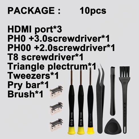 MYPUQIAO PS4 HDMI Port Repair Kit Ultimate Bundle - 2 PCS HDMI Ports for PS4 Slim/Pro, 60W Digital Soldering Iron Station with Screwdrivers, Tweezers & Full Tool Set for PlayStation 4 Console Repair(4S/P-B) in Kuwait