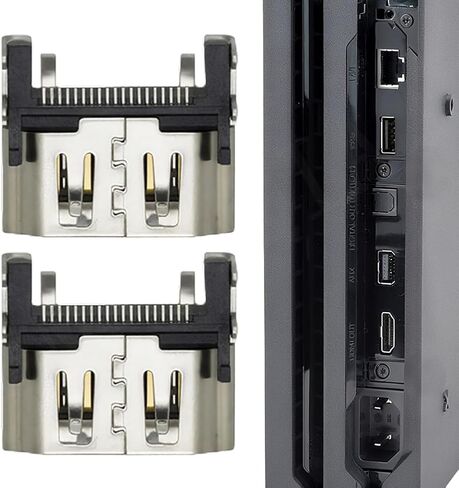 MYPUQIAO PS4 HDMI Port Repair Kit Ultimate Bundle - 2 PCS HDMI Ports for PS4 Slim/Pro, 60W Digital Soldering Iron Station with Screwdrivers, Tweezers & Full Tool Set for PlayStation 4 Console Repair(4S/P-B) in Kuwait