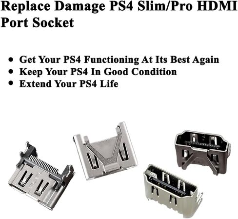 MYPUQIAO PS4 HDMI Port Repair Kit Ultimate Bundle - 2 PCS HDMI Ports for PS4 Slim/Pro, 60W Digital Soldering Iron Station with Screwdrivers, Tweezers & Full Tool Set for PlayStation 4 Console Repair(4S/P-B) in Kuwait