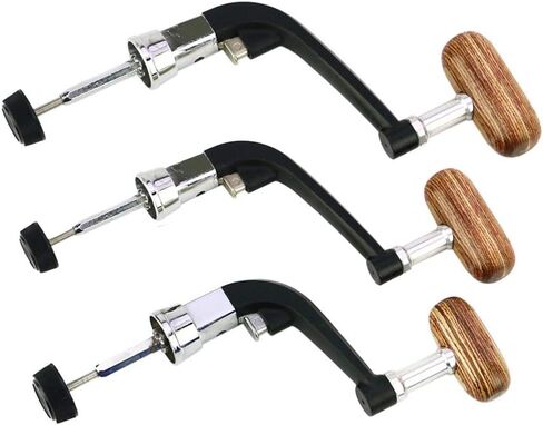 Gonetre Fishing Handle Reel Foldable Metal Fishing Reel Handle Rocker Arm Wooden Knob for Wheels Fishing Tackles (S) in Saudi Arabia