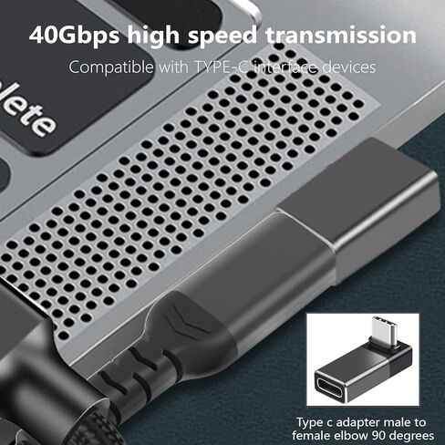 USB C Adapters 90 Degree 240W 40Gbps 8K Video Male to TypeC Female Extension Extenders for Laptops Adapters in Kuwait