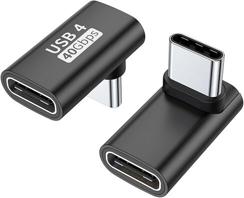 90 Degree Type C Extension Adapter USB Female to USB Male Converter Extended Data Sync Connector 40Gbps 100W Tablet Adapter in Saudi Arabia