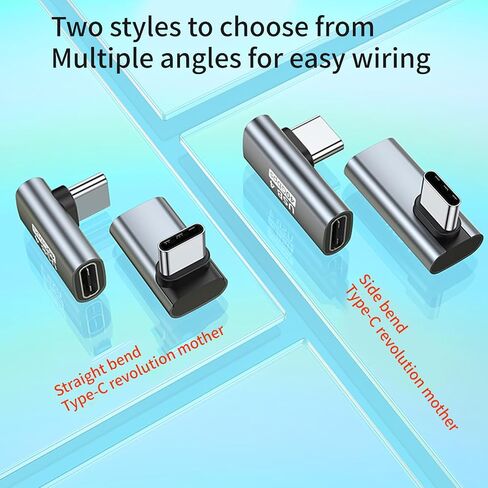 90 Degree Type C Extension Adapter USB Female to USB Male Converter Extended Data Sync Connector 40Gbps 100W Tablet Adapter in Saudi Arabia