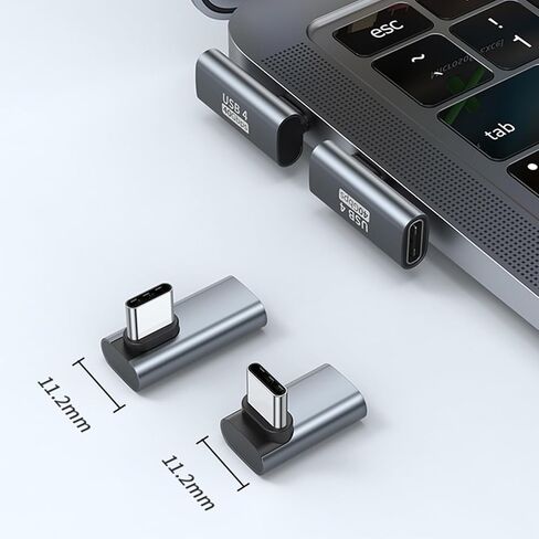 90 Degree Type C Extension Adapter USB Female to USB Male Converter Extended Data Sync Connector 40Gbps 100W Tablet Adapter in Saudi Arabia