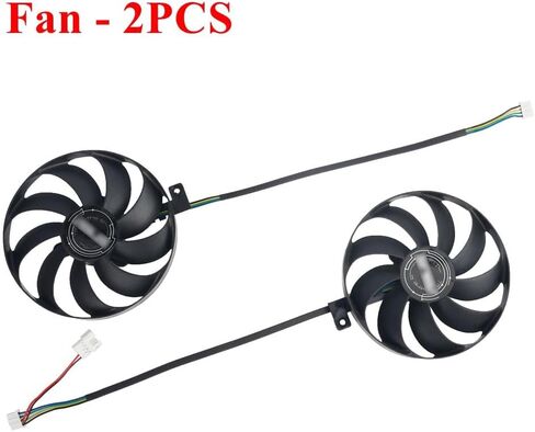 87 مم T129215SU مروحة تبريد بطاقة الفيديو متوافقة مع RTX 2060 Super 2070 2080 2080Super Dual EVO Advanced Graphics Card Fan (Fan - 2pcs) in Kuwait