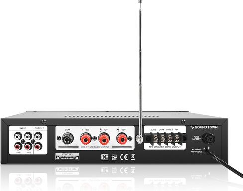 Sound Town Commercial Rock Speaker+Amplifier ، مع مكبر صوت واحد 70 فولت/100 فولت مع Bluetooth ، مكبرات صوت صخرية بحجم 2 × 5.25 بوصة ، Gray (PAC80X2RK52G) in Saudi Arabia