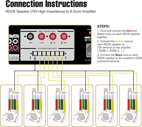 Sound Town Commercial Rock Speaker+Amplifier Set ، مع مكبر صوت واحد 60 فولت/100 فولت مع Bluetooth ، مكبرات صوت صخرية بحجم 6 × 8 بوصات ، رمادي (STCA600X6RK82G) in Saudi Arabia