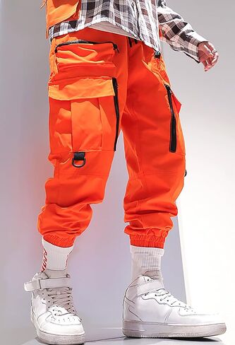 MOKEWEN Men's Jogger Pockets Ankle Athletic Ankle Cargo Pants in Kuwait