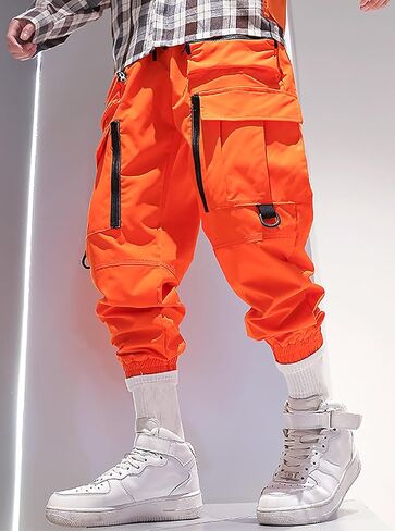 MOKEWEN Men's Jogger Pockets Ankle Athletic Ankle Cargo Pants in Kuwait