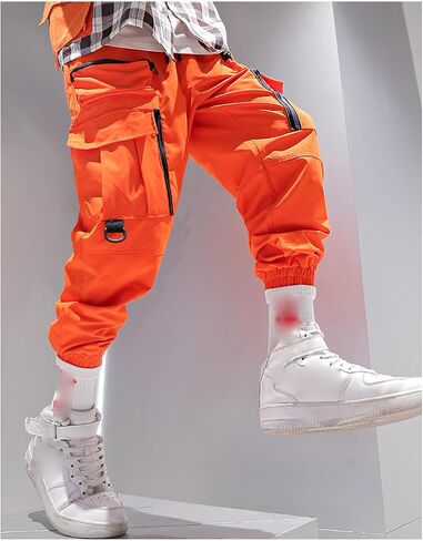 MOKEWEN Men's Jogger Pockets Ankle Athletic Ankle Cargo Pants in Kuwait