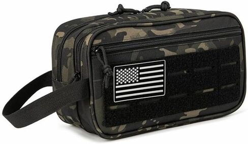 Molle tactical bag management bag practical laser cutting EDC tool kit horizontal modular Bag-Waterproof storage-US Flag Patch (Black) in Saudi Arabia