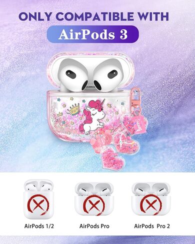 Coralogo for Apple for AirPods Pro 1/2 - Women Girls Cute Girly Kawaii for Airpods Pro 2nd Cover Cover Glitter Liquid Sparkle Cat Flower Hard Shell Chell -sthain stuche forro in Kuwait