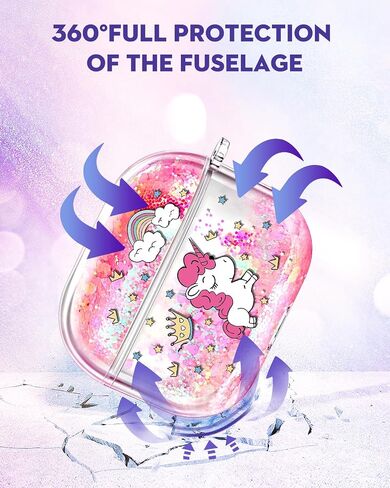 Coralogo for Apple for AirPods Pro 1/2 - Women Girls Cute Girly Kawaii for Airpods Pro 2nd Cover Cover Glitter Liquid Sparkle Cat Flower Hard Shell Chell -sthain stuche forro in Kuwait