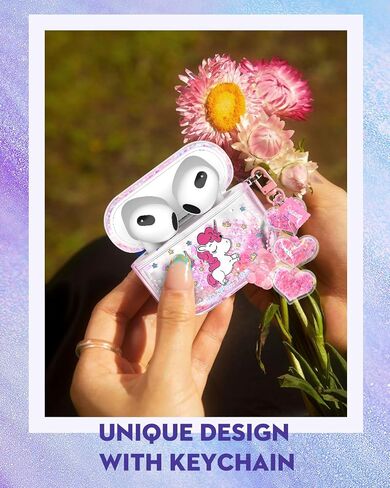 Coralogo for Apple for AirPods Pro 1/2 - Women Girls Cute Girly Kawaii for Airpods Pro 2nd Cover Cover Glitter Liquid Sparkle Cat Flower Hard Shell Chell -sthain stuche forro in Kuwait
